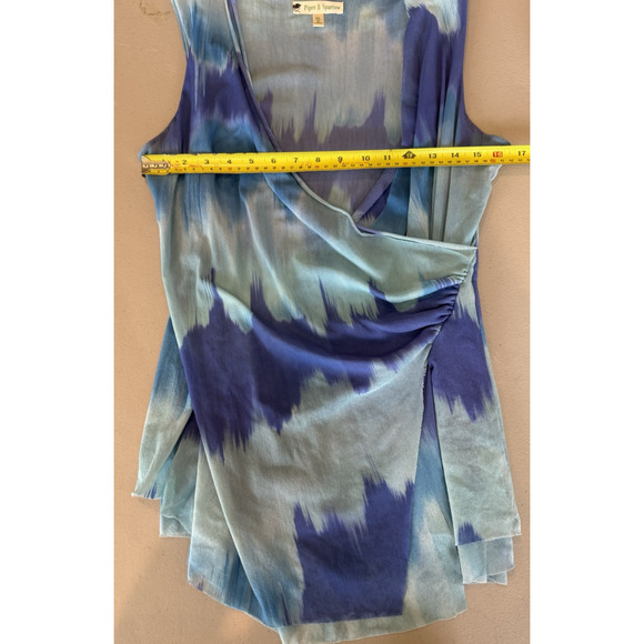 Piper & Sparrow Womens Sleeveless Beachy Wrap Top Size XL Sheer Resort Vaca Casu - Picture 11 of 11